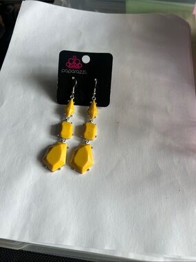 Paparazzi Sunshine Faceted Drop Earrings